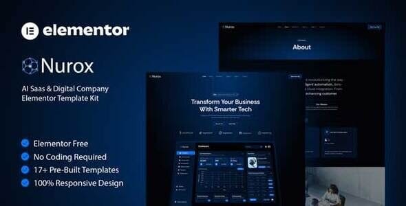 Nurox - AI Saas & Digital Company Elementor Template Kit