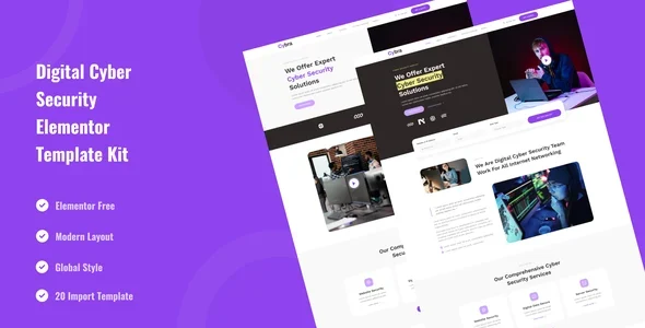 Cybra - Digital Cyber Security Elementor Template Kit