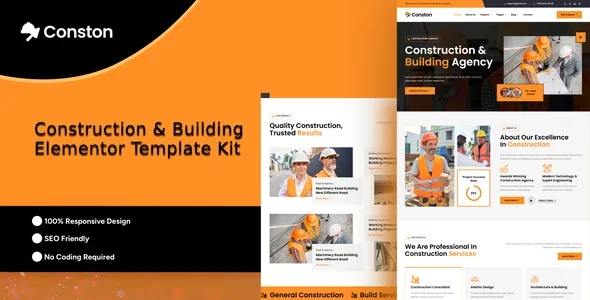 Conston - Construction Building Elementor Template Kit