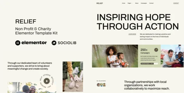 Relief - Non Profit & Charity Elementor Template Kit