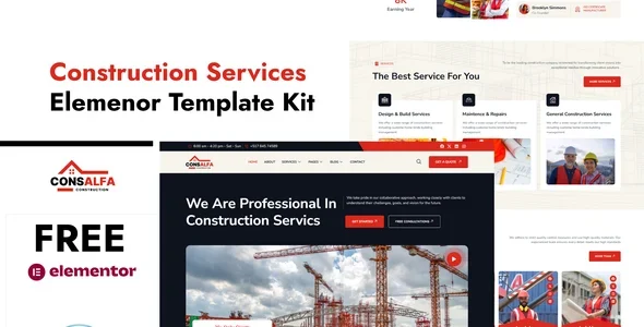 ConsAlfa - Construction Services Elemenor Template Kit