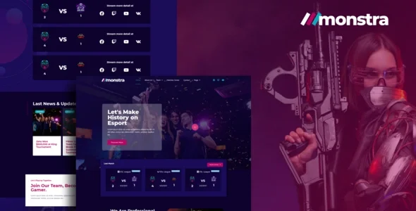 Monstra - Esports & Gaming Elementor Template Kit