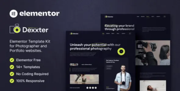 Dexxter – Photography & Portfolio Elementor Template Kit themeforest
